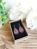 Boucles d'oreilles Linda magenta