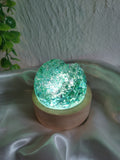 Veilleuse effet géode turquoise