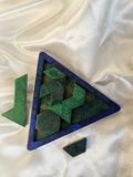 Puzzle triangle vert et bleu