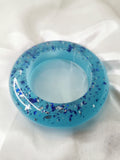 Vide poche rond bleu Phosphorescent et argent