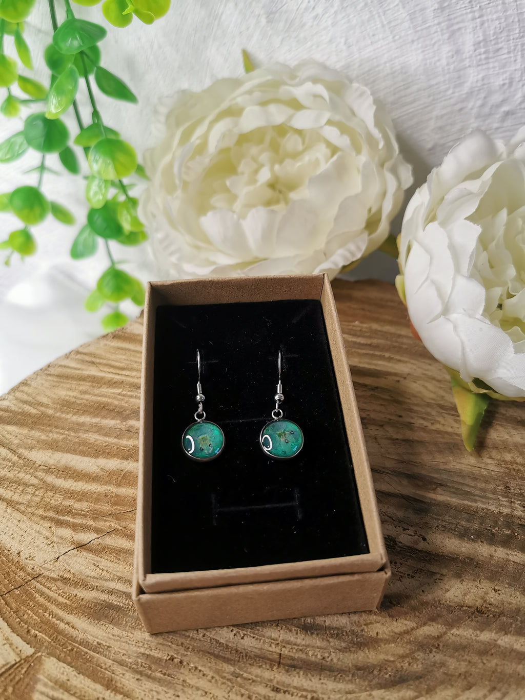 Boucles d'oreilles Émeraude botanique