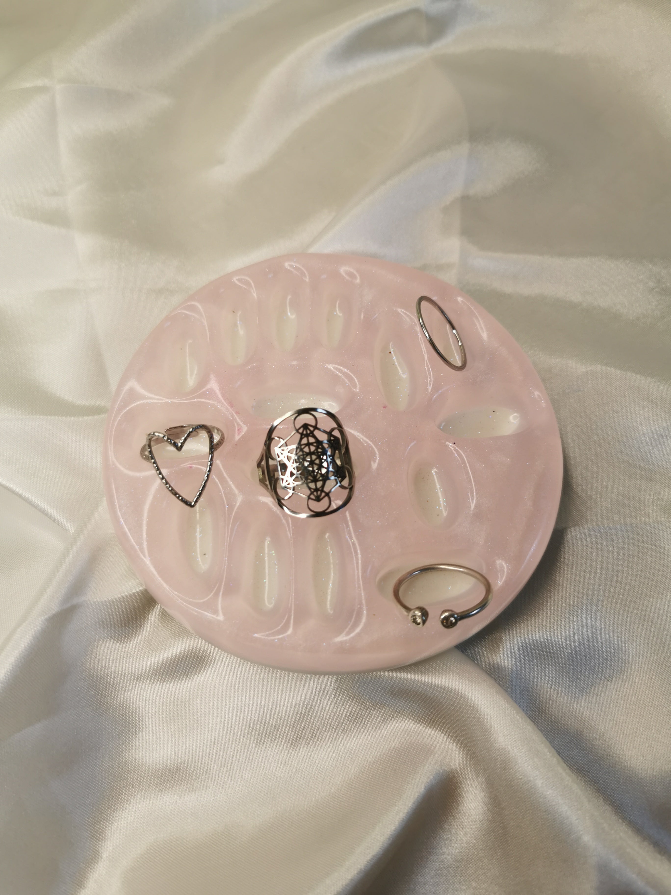 Support de bague imitation Quartz Rose