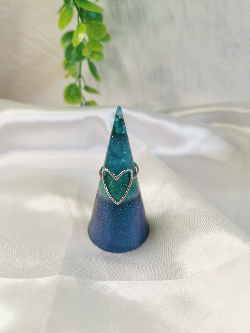 Support de bague nuances de bleu