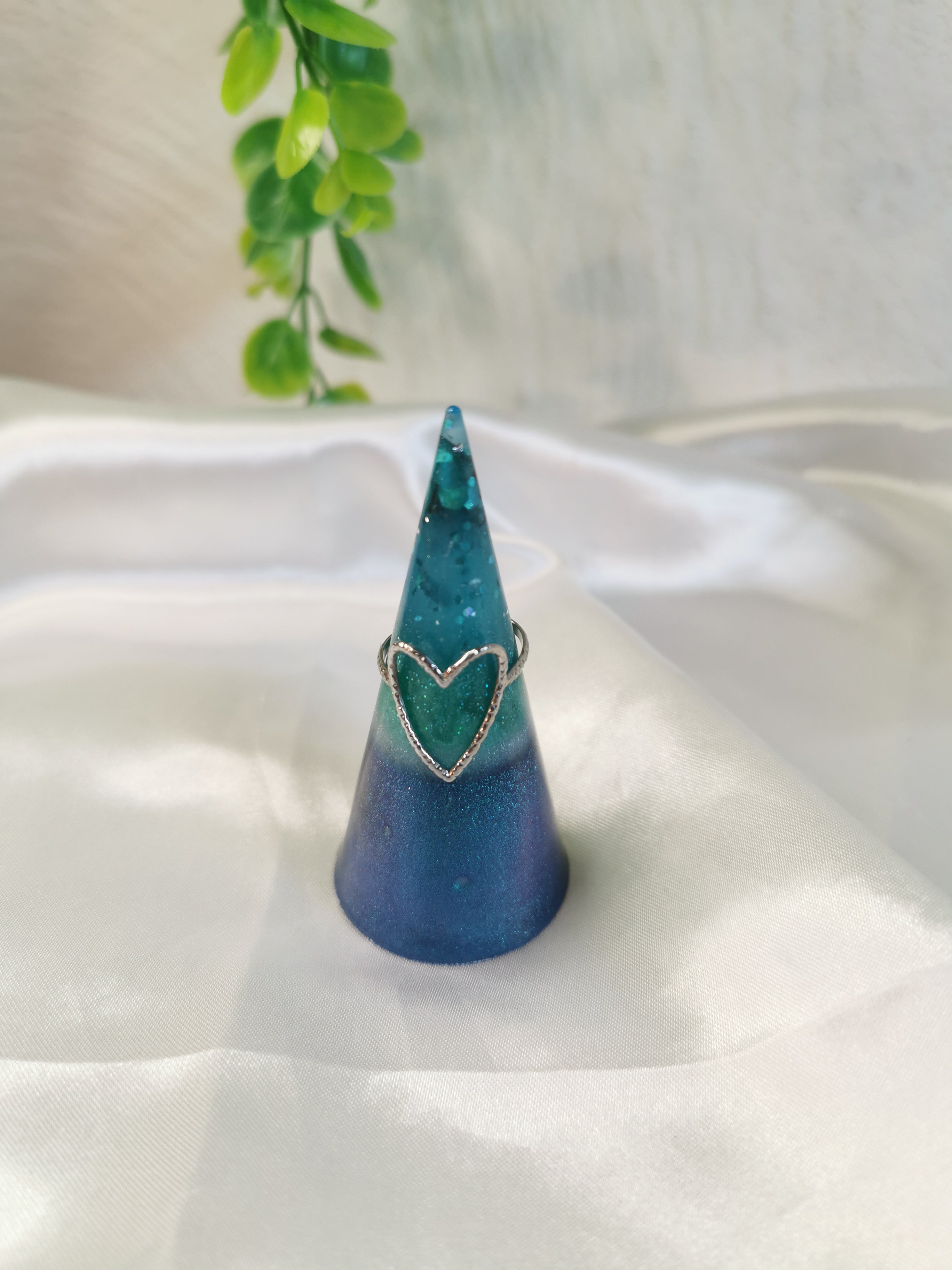 Support de bague nuances de bleu