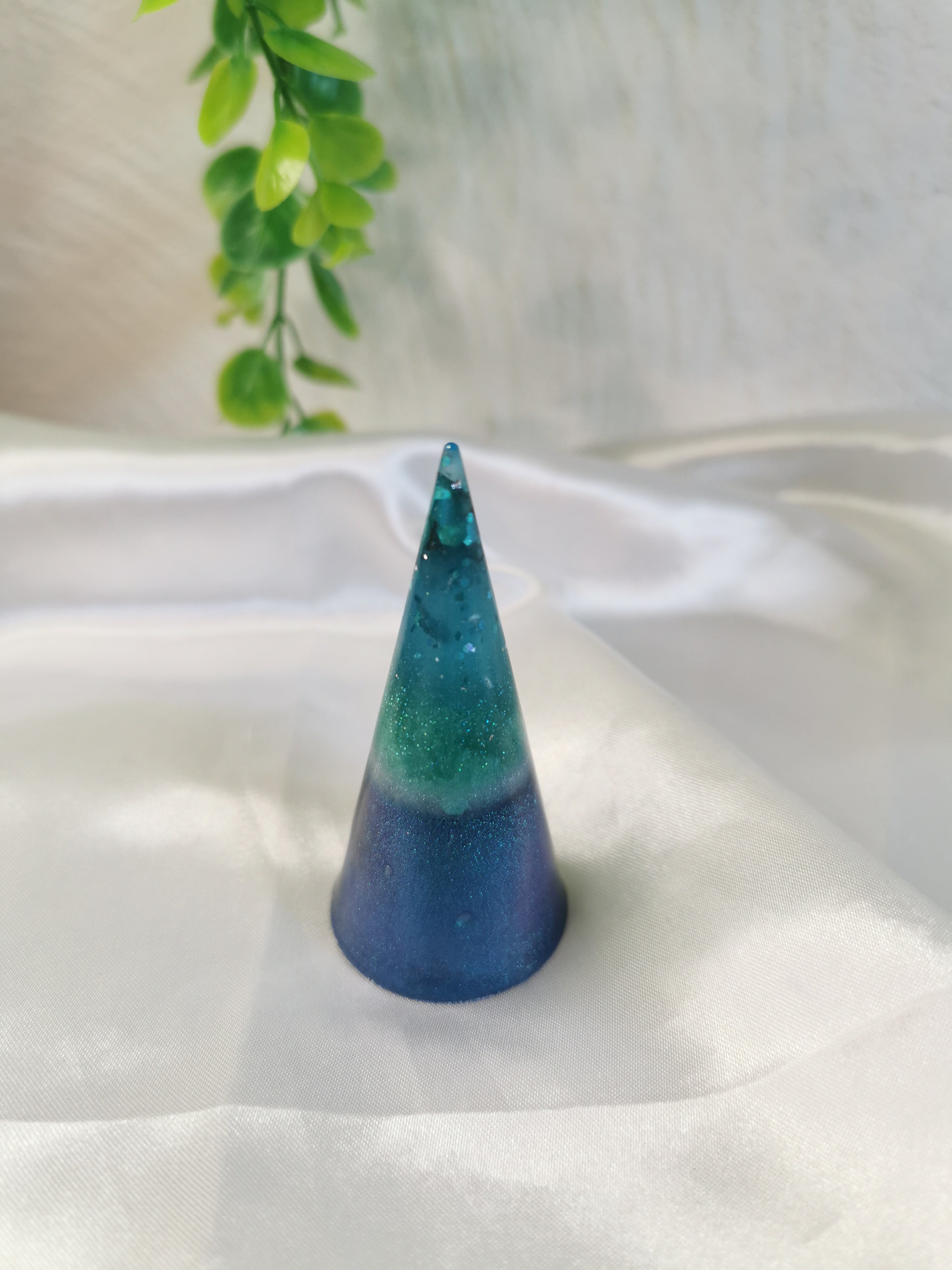 Support de bague nuances de bleu