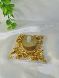 Bougeoir coussin blanc et or