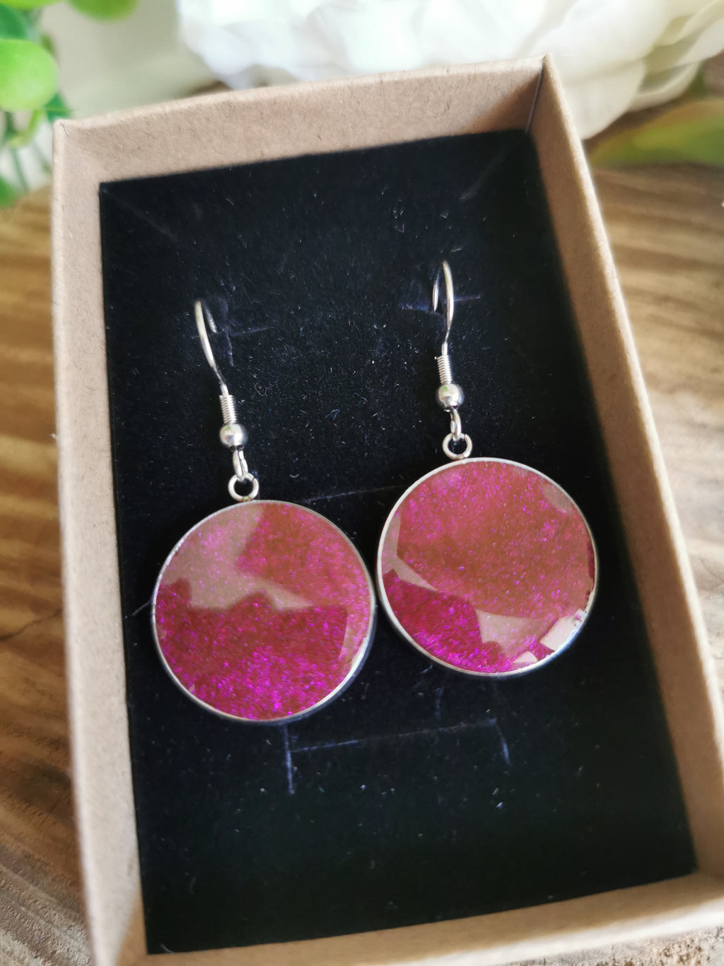 Boucles d'oreilles Magenta