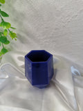 Pot à crayons hexagonal bleu nuit