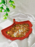 Vide poche feuille de Ginkgo rouge, cuivré et Or