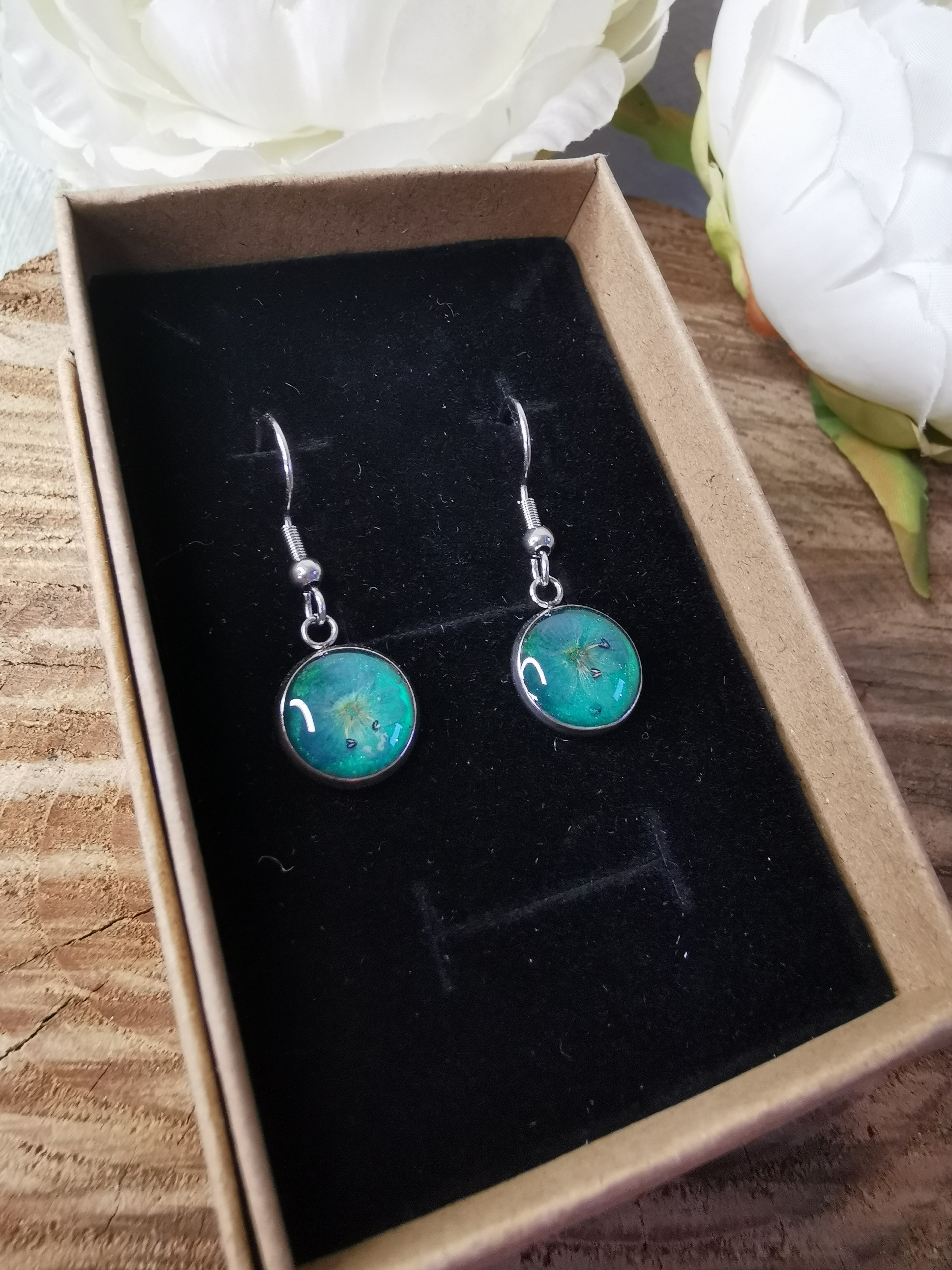 Boucles d'oreilles Émeraude botanique