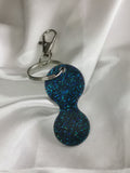 Jeton de caddie paillettes bleues