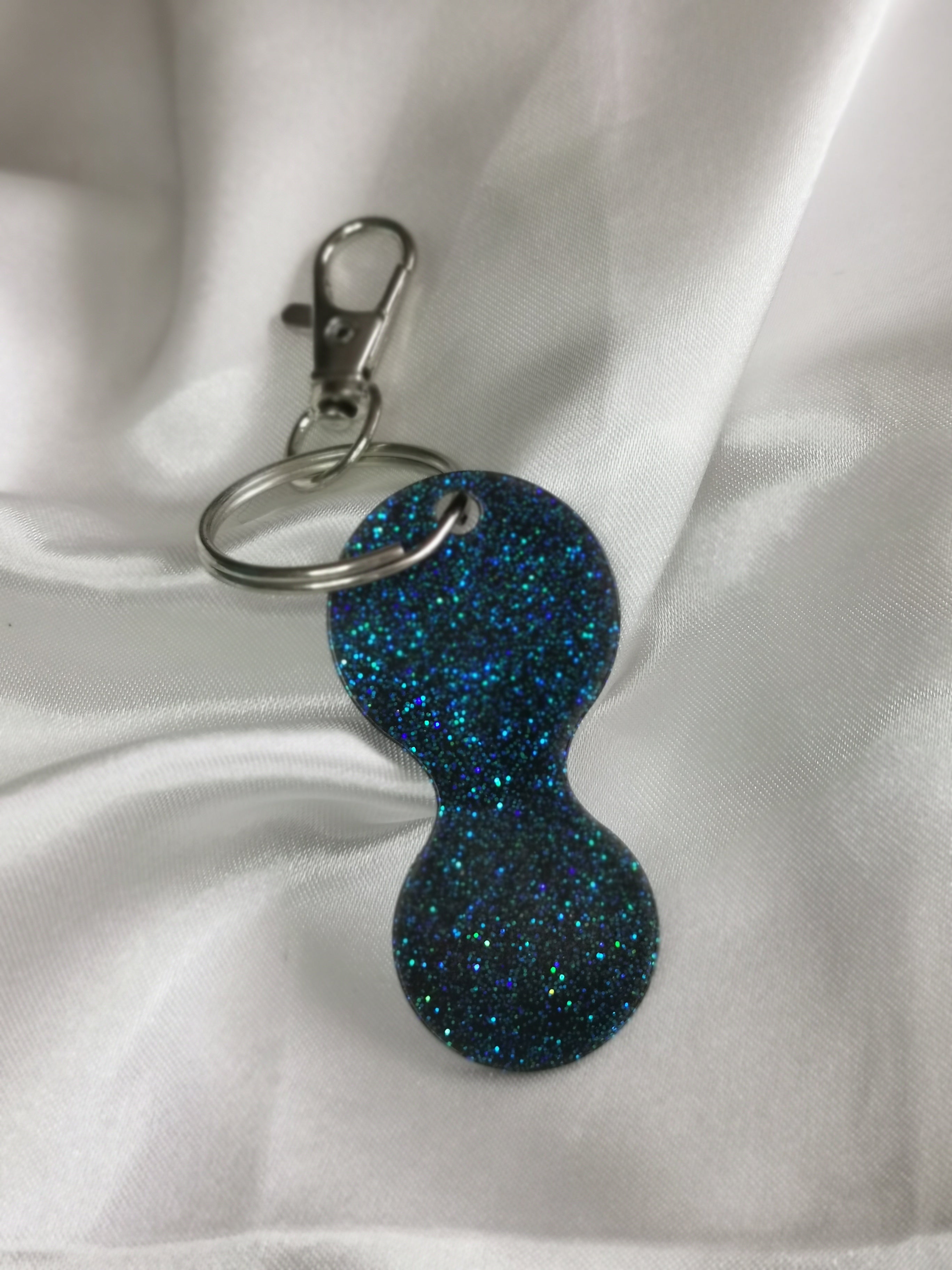 Jeton de caddie paillettes bleues
