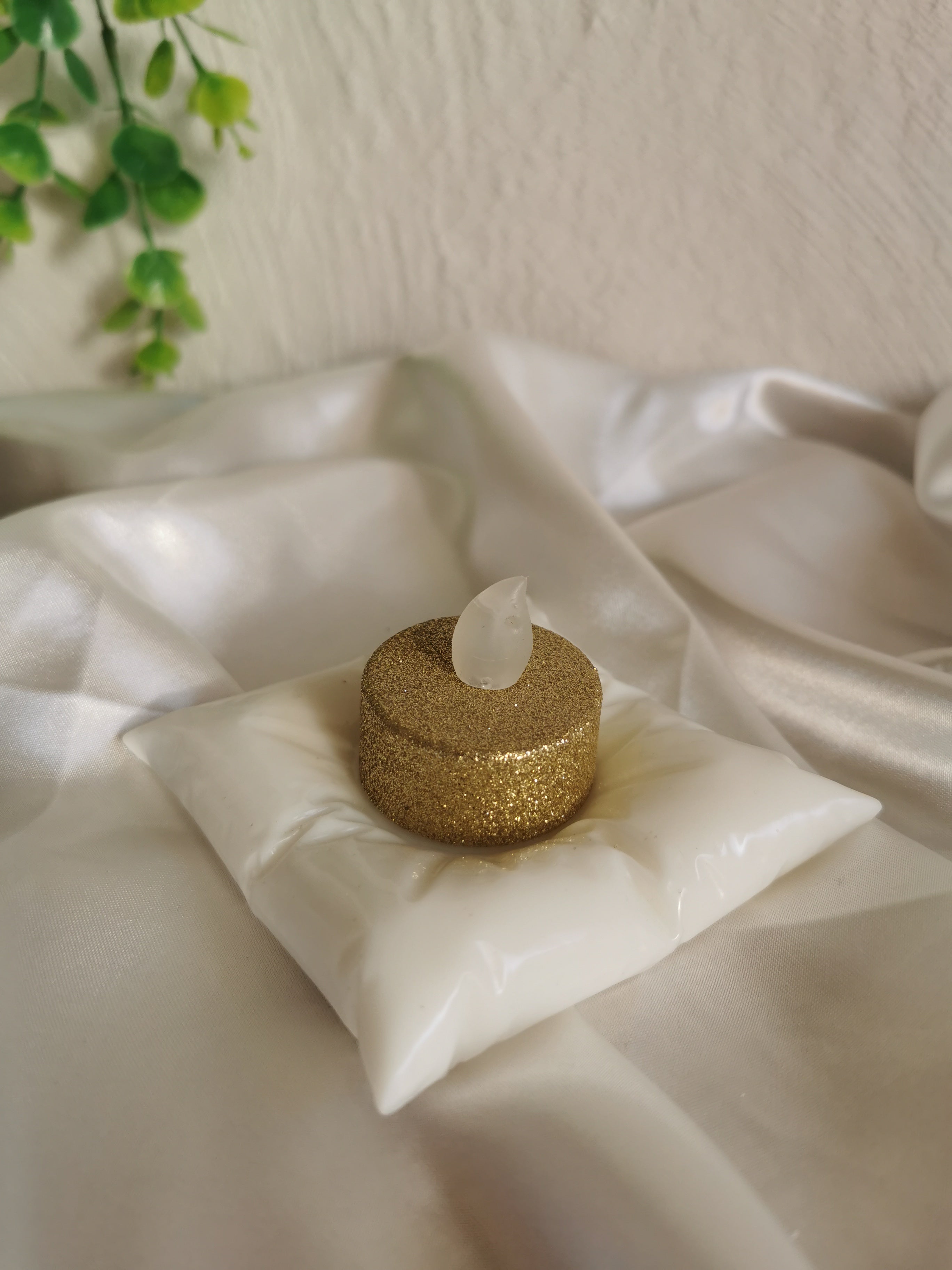 Bougeoir coussin blanc
