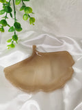 Vide poche feuille de Ginkgo beige