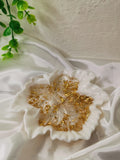 Vide poche feuille d'érable blanc et or
