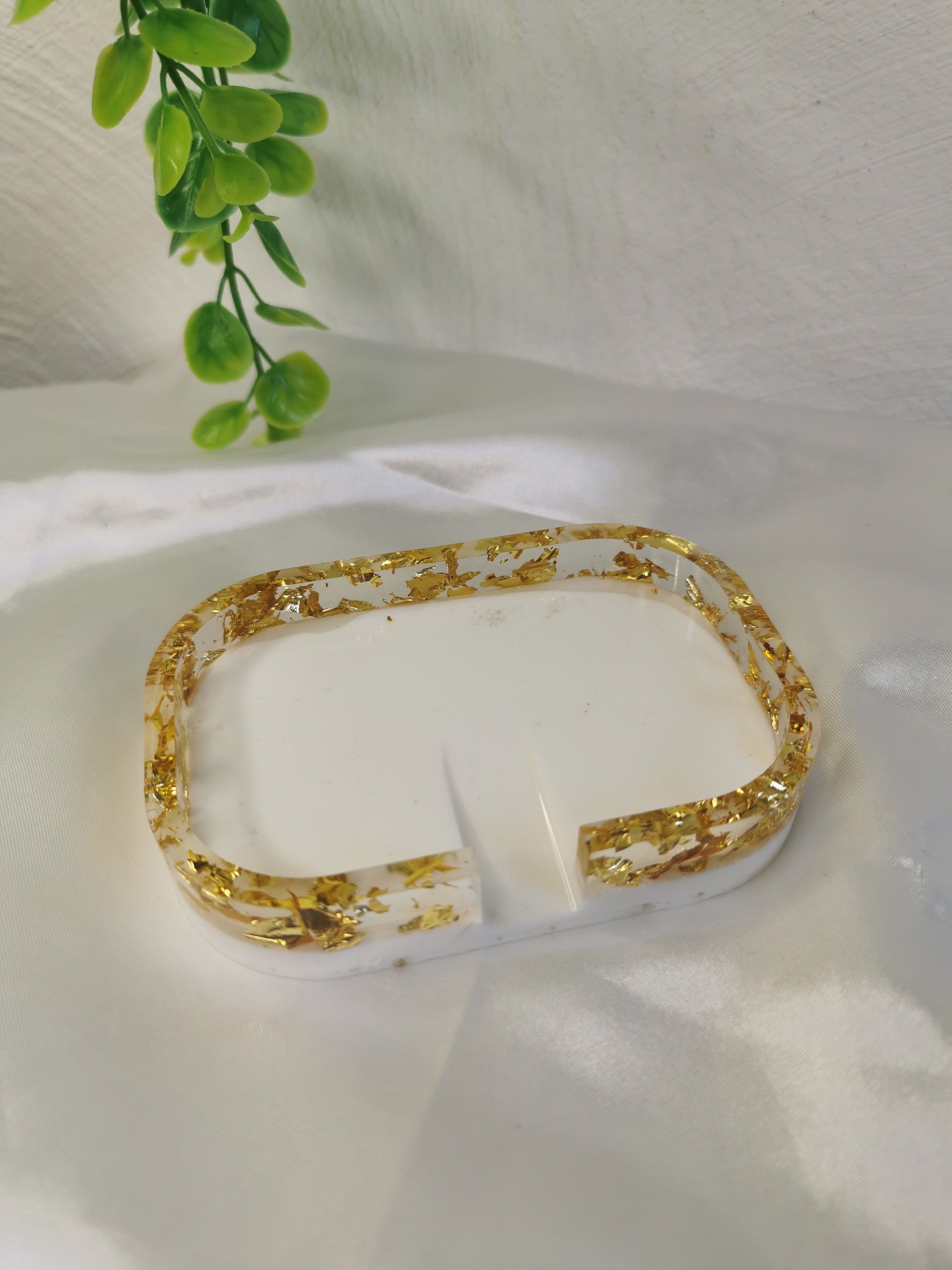Porte savon blanc et Or