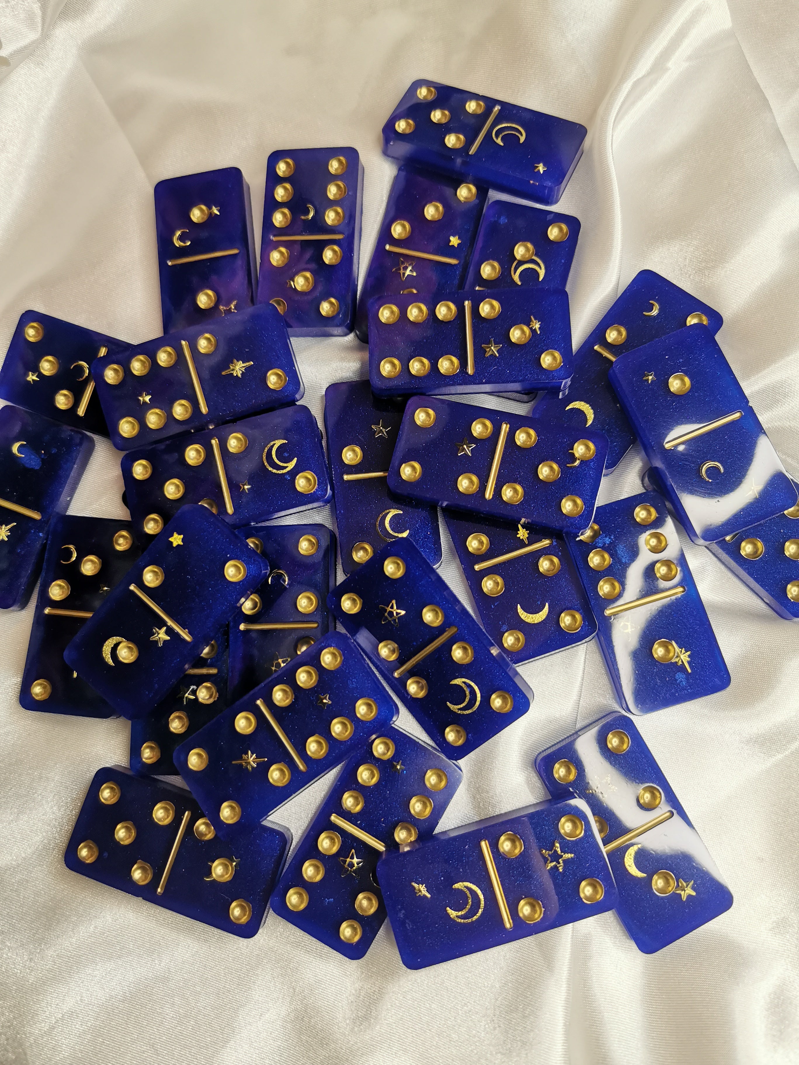 Dominos bleu et or nuit magique