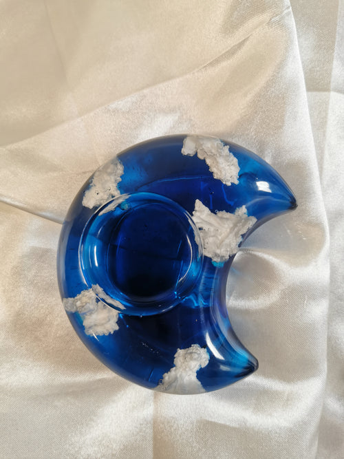 Bougeoir demi lune ciel bleu et nuages