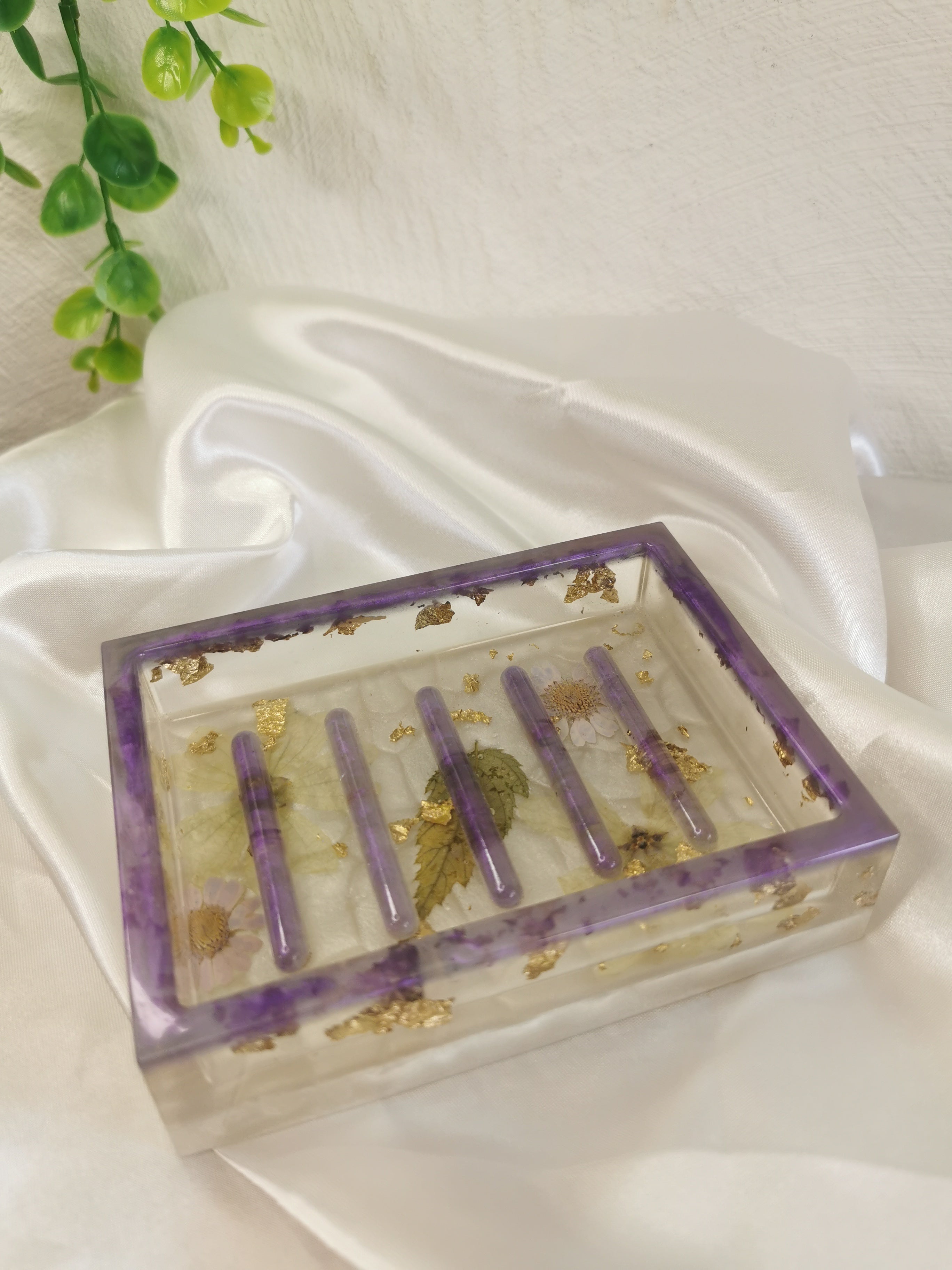 Porte savon romance fleurie