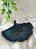 Vide poche feuille de Ginkgo bleu mystique