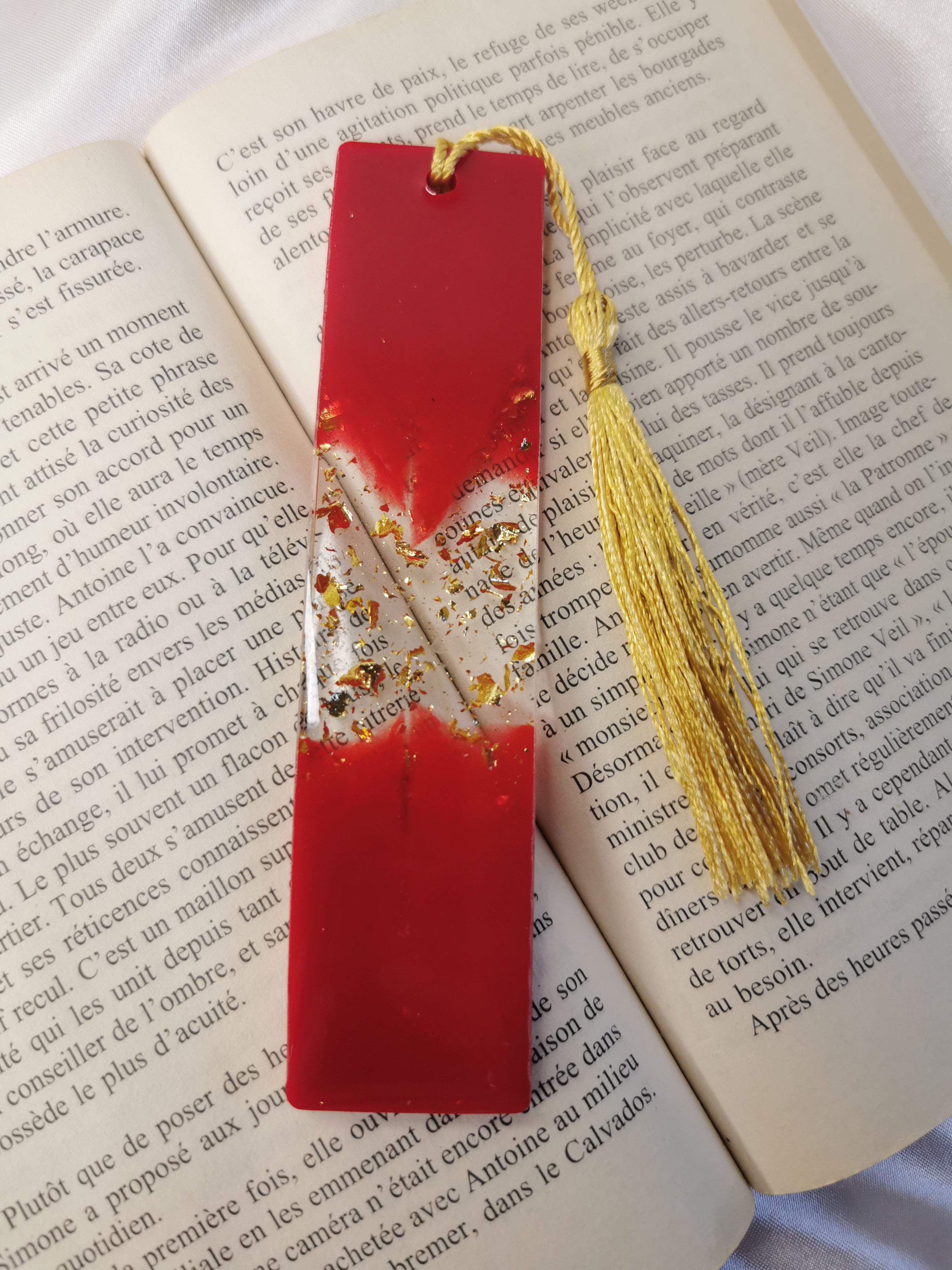 Marque pages rouge et Or
