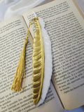 Marque pages Plume blanc et Or