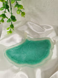 Vide poche feuille de gingko turquoise et blanc Phosphorescent