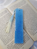 Marque pages bleu paillette